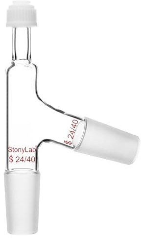 StonyLab 3 Way Distilling Thermometer Adapter with 24/40 Joints and Screw Cap for Distillation Apparatus