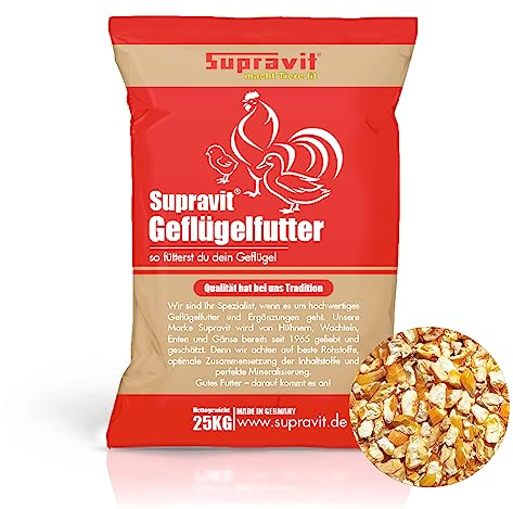 Supravit Maisbruch I 25kg getrockneter Mais I geschroteter Mais als Einzelfutter oder Mischfutter I hochverdaulicher Bruchmais als Vogelfutter, Hühnerfutter oder für Kaninchen & Pferde