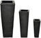 Tidyard Lot de 3 Pcs Pots de Fleurs en Résine Tressée Noir