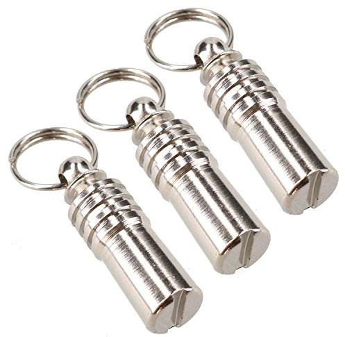 Dog Cat Pet Identity Tube ID Tag 3cm with 0.5cm Round Barrel 3 Pack