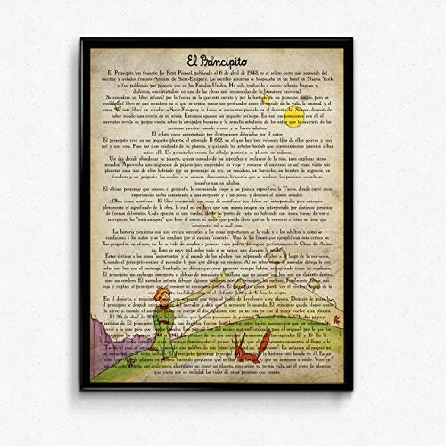 Nacnic Poster Der kleine Prinz für kleine Kinder. Der kleine Prinz und Fuchs Poster mit Definitionen. Postere und Illustrationen für Kindergeschichten. A4-Format