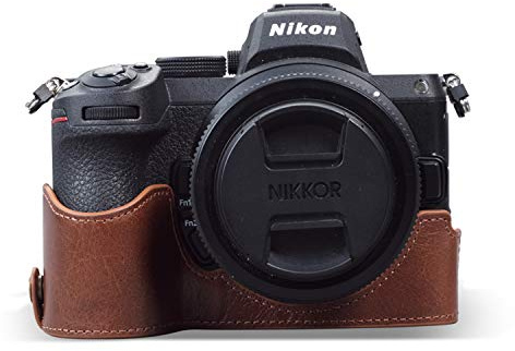 MegaGear MG1945 Ever Ready Genuine Leather Camera Half Case Compatible with Nikon Z5 - Brown