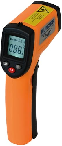 Kunzer 7IT600.1 Infrarotthermometer für Auto und Anlagen - Temperaturpistole -50°C bis +400°C - beleuchtetes LCD-Display