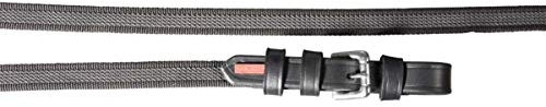 Karlslund Super Grip Zügel mit Schnallen, Ohne Stegen, Schwarz, Chrom