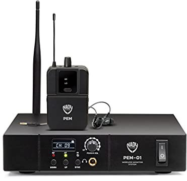 Nady PEM-01 UHF 16-Kanal Wireless Professionelles In-Ear-Monitorsystem mit EB-6 Ohrhörern