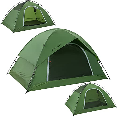 Clostnature 4 Personen Zelt für Camping - Wasserdichtes Outdoor 4 Mann Zelt Leichtes Kuppelzelt für 4 Personen, Kompakt Zelt mit Kleinem Packmaß für Familie, Strand, Festival, Gruppe