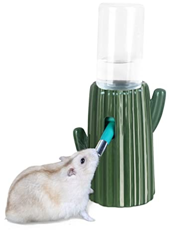 Bucatstate Hamster Trinkflasche mit Ständer, 120 ml Kleintiertränke Auslaufsicher Düse, Hamster Zubehör für Meerschweinchen, Hasen Chinchilla, Ratten, Frettchen (Grün)