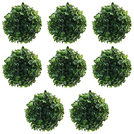 GANAZONO Artificial Grass Ball Pendant Simulated Plant Ball Hanging Decor 4.72 in Topiary Balls Set of 8 Lightweight Indoor Outdoor Decoration for Wedding Party Garden