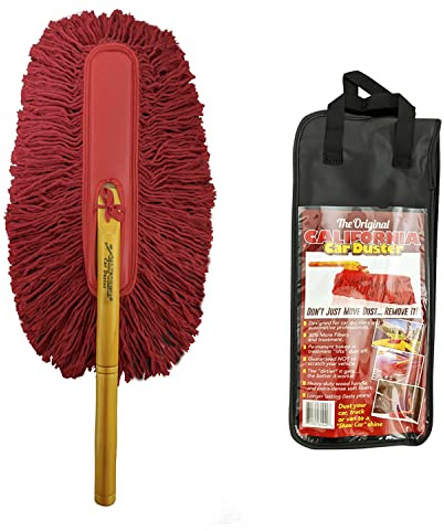 The Original California Car Duster Staubwedel mit Holzgriff, Rot