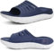 KuaiLu Mens Recovery Sandals Sport Comfort Arch Support Cushioned Athletic Sliders Orthotic Plantar Fasciitis Open Toe Wide Width Thick Sole Sandles Summer Pool Beach Slippers Blue White Size 11