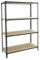 Simon Rack Étagère Rangement et 4 Niveaux en Boix, 150 kg Capacité de Charge et Point de Flexion, 1500x1000x400 mm, Étagère Charge Lourde, Étagère Garage, Anthracite/Bois - Maderclick