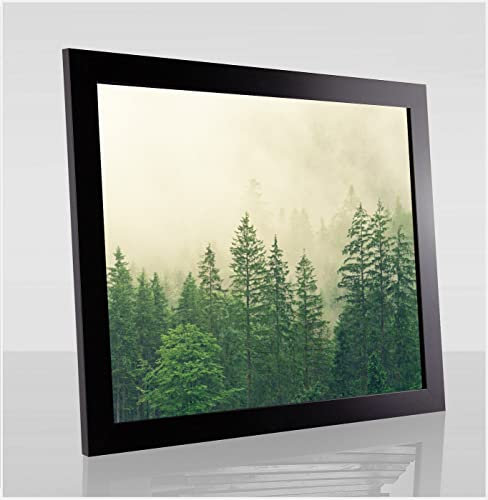 1a Bilderrahmen Monaldo Deluxe Posterrahmen 120 x 60 cm Schwarz Matt Wechselrahmen weisser Hintergrund Antireflex Kunstglas