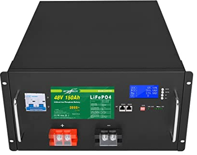 AFTERTECH 48 V, 150 Ah, Lifepo4, wiederaufladbar, Lithium-Eisen, Phosphat-Batterie