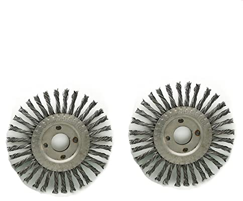 Steel Knot Wire Brush, 2 Pcs Circular Flat Wheel Wire Brush, Rotary Twist Knot Wire Brush for 125mm Angle Grinder, Wire Brush Wheel