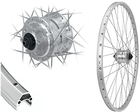Bärwinkels Vorderrad 28 Zoll Silber mit Shimano Nabendynamo DH-3D32 19-622 Disc 6-Loch Scheibenbremse Schnellspanner