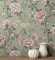 GAULAN 500681988 - Carta da Parati Uccelli e Fiori Sfondo Strutturato Effetto Fibra vegetale Verde per pareti Soggiorno Cucina Bagno Camera da Letto Sala da - Campione DIN A4