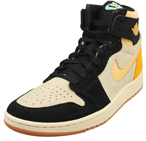 Jordan Herren Air 1 Zoom CMFT 2 Muslin/Celestial Gold Black (DV1307 100) - 9.5, Musselin/Schwarz/Vivid Orange/Celestial Gold, 43 EU