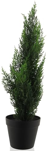 mucplants Künstlicher Zedern Baum im Kunsttopf ca. 65 cm Topfpflanze Nadelbäume Cedrus Zypresse Thujen Kiefer Kunstpflanze