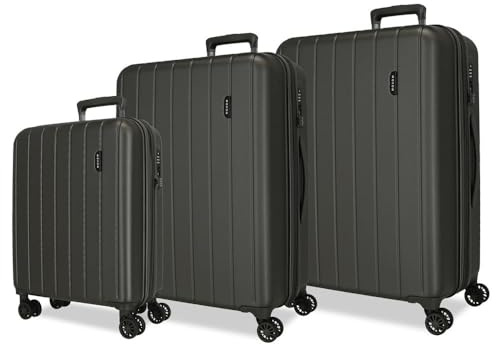 MOVOM Ensemble de valises en Bois, Taille Unique, Gris, Taille Unique, Ensemble de valises