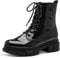 s.Oliver Damen Stiefeletten ohne Absatz zum Schnüren Vegan, Schwarz (Black Patent), 39 EU