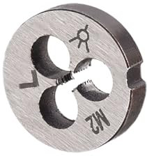 CoCud Metrisches verstellbares Rundschneideisen, M2 X 0.4, Gewinde aus legiertem Stahl, Linksgewinde - (Anwendungen: zur Bearbeitung von Außengewinden für Metall und Kunststoff)