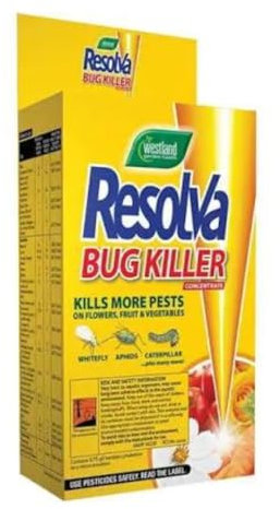 Resolva Bug Killer Concentrate 250ml with thank you sticker - Fast Action Bug Killer For Use on Indoor & Outdoor Plants - Pest Control on Flowers, Fruits & Vegetables.