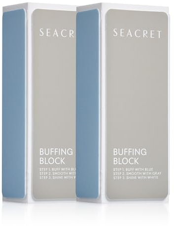 SEACRET - Professional Nail Buffing Block. 3 Ways Buffing Block The Secret for Shiny Nails. Manicure & Pedicure - Pack of 2