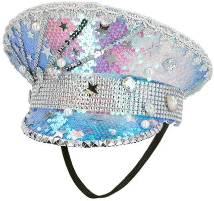 Boland - Mütze mit Pailletten für Erwachsene, Kopfbedeckung für Faschingskostüme, Karneval, Mottoparty und Festivals