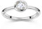 Materia Zirkonia Ring Silber 925 quadratisch - Damenring mit Stein weiß SR-13-60