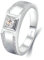 Stfery Trauring Weißgold 585 Ringe für Frauen 0.3ct Rund Natürlicher Diamant Ring für Männer Verlobung
