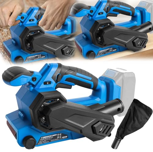 Levigatrice Nastro, Batteria Levigatrice Nastro Per Makita 18V Senza Spazzole Nastro Senza Fili 6 Velocità Variabili Strumento Lucidatura Con Sacchetto Polvere Per Legno Metallo (Batteria Non Inclusa)