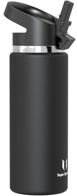 Super Sparrow Water Bottle Insulated - 750ml - Wide Mouth Metal Bottle - Wide Mouth SwivelSip Flask - BPA Free, Leak Proof - Ergonomic Straw Water Bottles for Work, Gym, Travel, Sports