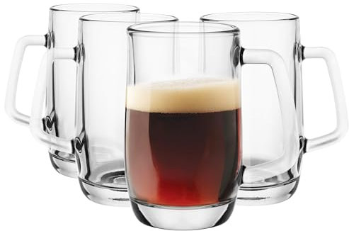 Glasmark Krosno Lot de verres à bière 0,3 litre pour bière, chope à bière, verres pour bière artisanale, verre à bière, verre à boire, passe au lave-vaisselle, 4 x 300 ml