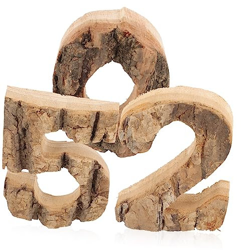 SEWACC Unfinished Number Sign Set Inspired DIY Wooden Letters Wall Decor 2 0 5 Numbers Decor