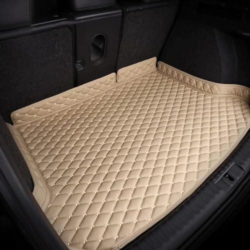 YUEDAM Maletero De Coche Protector Maletero para Renault Captur 2014-2018, Alfombrillas Bandeja Cuero Personalizada AntiarañAzos Antideslizante Accesorios,E/Beige