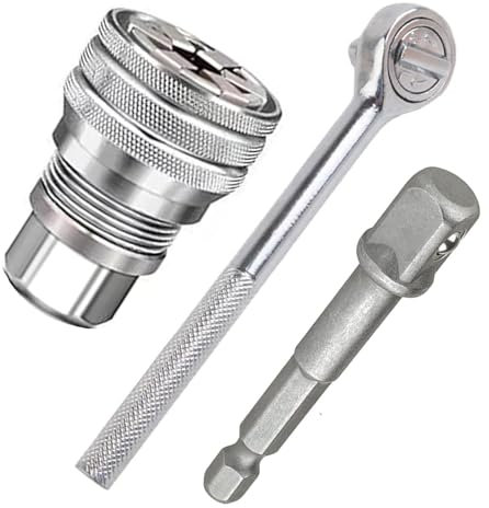 Oiieco 3Pcs Multi-Function Universal Socket Wrench Tool, Universal Adjustable Socket Wrench,Universal Ratchet Wrench,10-19mm Socket Wrench Set for 3/8 Drive Ratchet Torque Wrench and Power Drill