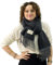 Xifrika langer Damenschal mit Fransen in Aquamarin – weiches, warmes und elegantes Tuch, Schalgröße 200x64 cm. Warm und ideal für den Winter