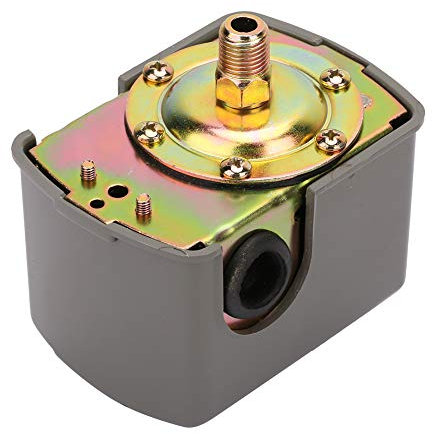 Baxnore Wasserpumpen-Druckkontrollschalter, 0,8 bis 5,0 bar Wasserpumpen-Kontrollschalter, G1/4 Zoll verstellbarer Doppelfederpol-Druckschalter für selbstansaugende Pumpe