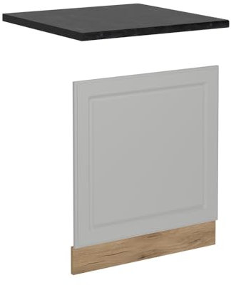 Vicco Façade de Lave-Vaisselle R-Line, Blanc Campagne, 60cm, PT Anthracite