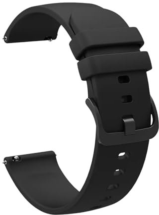 ONE ECHELON Cinturino di ricambio a sgancio rapido compatibile con Fossil Q Marshal, in silicone, con fibbia monotona (nero)