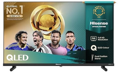 Hisense TV 32 QLED Full HD 2025 32E53QT, Smart TV VIDAA U8, HDR10, Airplay2, Game Mode, Dolby Atmos, Works with Alexa, Tuner DVB-T2/S2 HEVC 10, lativù, 32'', 2025 QLED