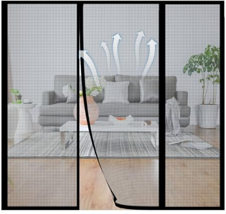 Moustiquaire Enroulable sur Mesure pour Portes et Couloirs Noir 280x225cm