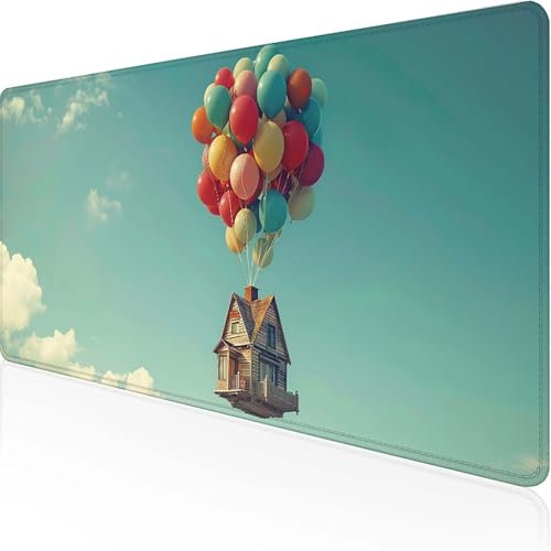 Mauspad Ballon Mousepad XXL 900x300mm Farbe Gaming Mauspad with Stitched Edges Wasserdicht rutschfest Maus Pad für Bürozubehör Laptop Verbessert Präzision und Geschwindigkei, Geschenke für Männer Q-1
