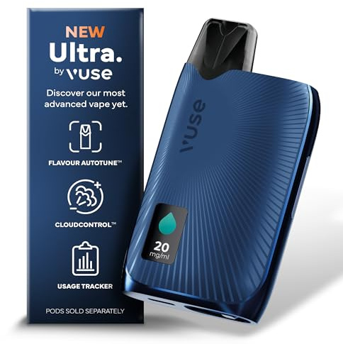 Vuse Ultra Smart Vape with LED Display, Premium E-Cigarette, Navy | Pods Sold Separately, Compatible with Vuse Pods & Ultra Smart Pods, Smart Features Only Available with Smart Pods