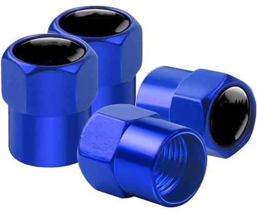 RSEHB 4 pcs Autoventil Kappe,Auto Reifenventil Kappen,für Opel Corsa D Astra Insignia Mokka Adam Combo OPC Vauxhall,Hohe Luftdichtigkeit Ventilkappen,Zubehör Autoreifen,E-Blue