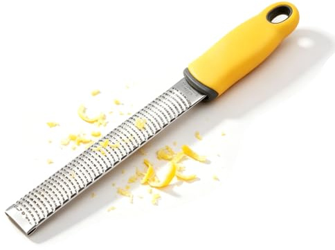 1 PCS Lemon Zester Grater Micro Planing Tool for Zesting Citrus Fruits, Kitchen Gadget for Finely Grating Garlic, Ginger, Nutmeg, Parmesan Cheese, Chocolate and More, Stainless Steel(Yellow)