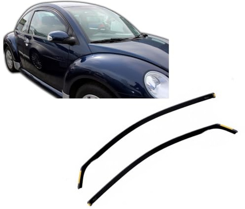 J&J AUTOMOTIVE HEKO Windabweiser für Volkswagen Beetle 3-Türer 1998-2010 | 2 HEKO Windabweiser für Volkswagen Beetle 3-Türer, PMMA, Fensterkanal.