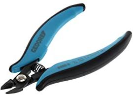 GEDORE 1829025 Miniatur Elektronik-Seitenschneider Power Line für 2,0 mm Kupferdraht oder 1,6 mm mittelharten Draht, Stahl, Schwarz/Blau