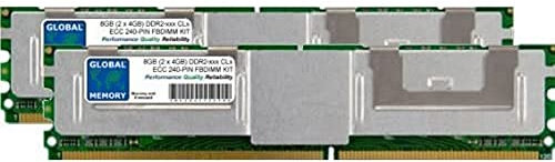Kit di memoria RAM DDR2 533/667/800 MHz, 240 pin, ECC, 8 GB (2 x 4 GB), compatibile con server/workstation/schede madri (non per PC*) (4 ranghi)