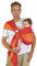 Hoppediz Ring-Sling, Baby-Tragetuch ab Geburt, 100 % schadstoffgeprüfte Baumwolle, Design Delhi